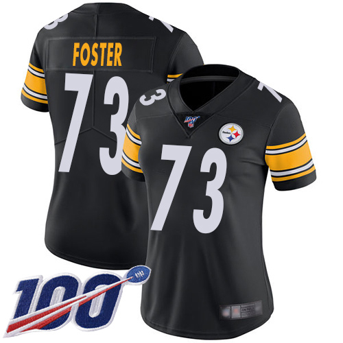 Women Pittsburgh Steelers Football #73 Limited Black Ramon Foster Home 100th Season Vapor Untouchable Nike NFL Jersey